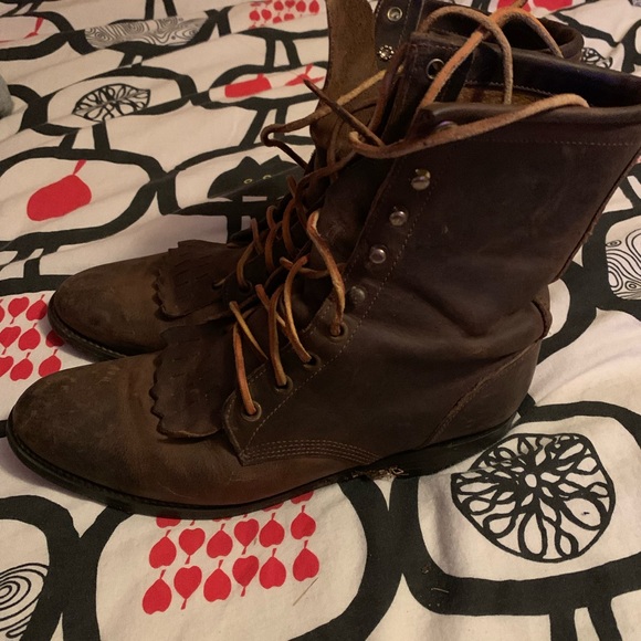 JUSTIN Brown Ladies vintage style boots(DISTRESS) - Picture 2 of 13